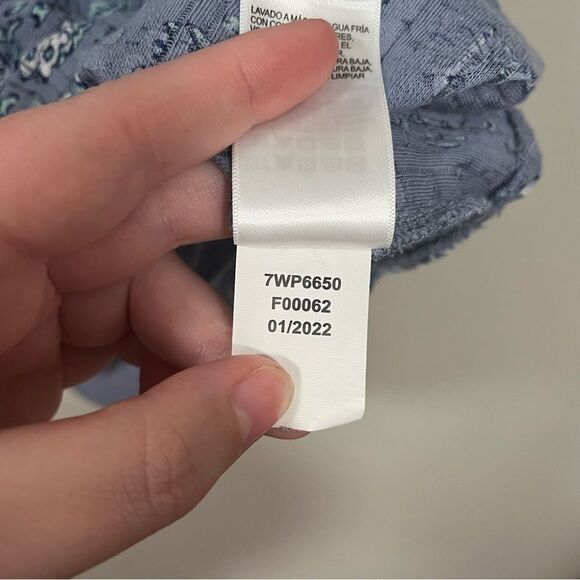 Lucky Brand Blue Floral Flare Short Sleeve Blouse - Picture 4 of 8